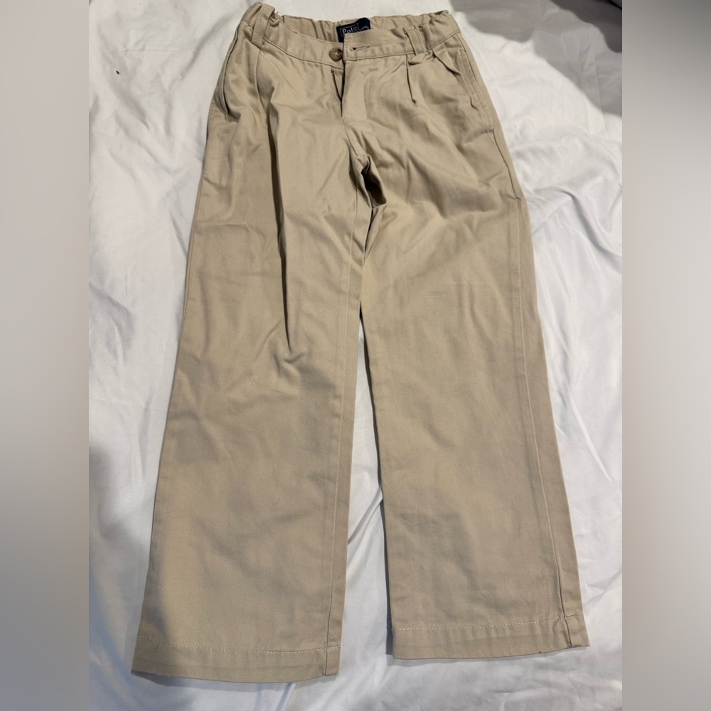 Tan Polo by Ralph Lauren boys pants size 5 with grow a long features